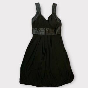 Women’s NightWay Black Cocktail Bubble Dress W/ Satin Embellishments Size 4